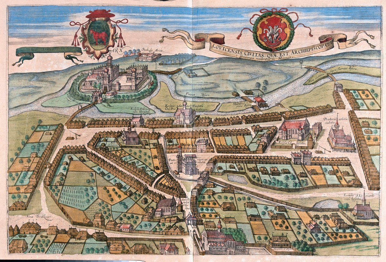 Lowicz, Polónia - em "Civitates Orbis Terrarum" de Georg Braun, Colónia 1617 de Georg Braun