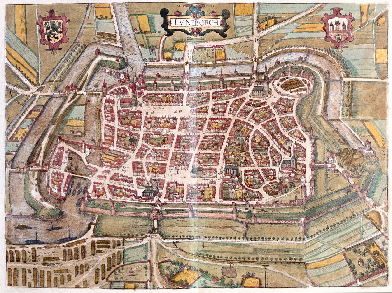 Luneburg, Alemanha - em "Civitates Orbis Terrarum" de Georg Braun, Colónia 1617 de Georg Braun