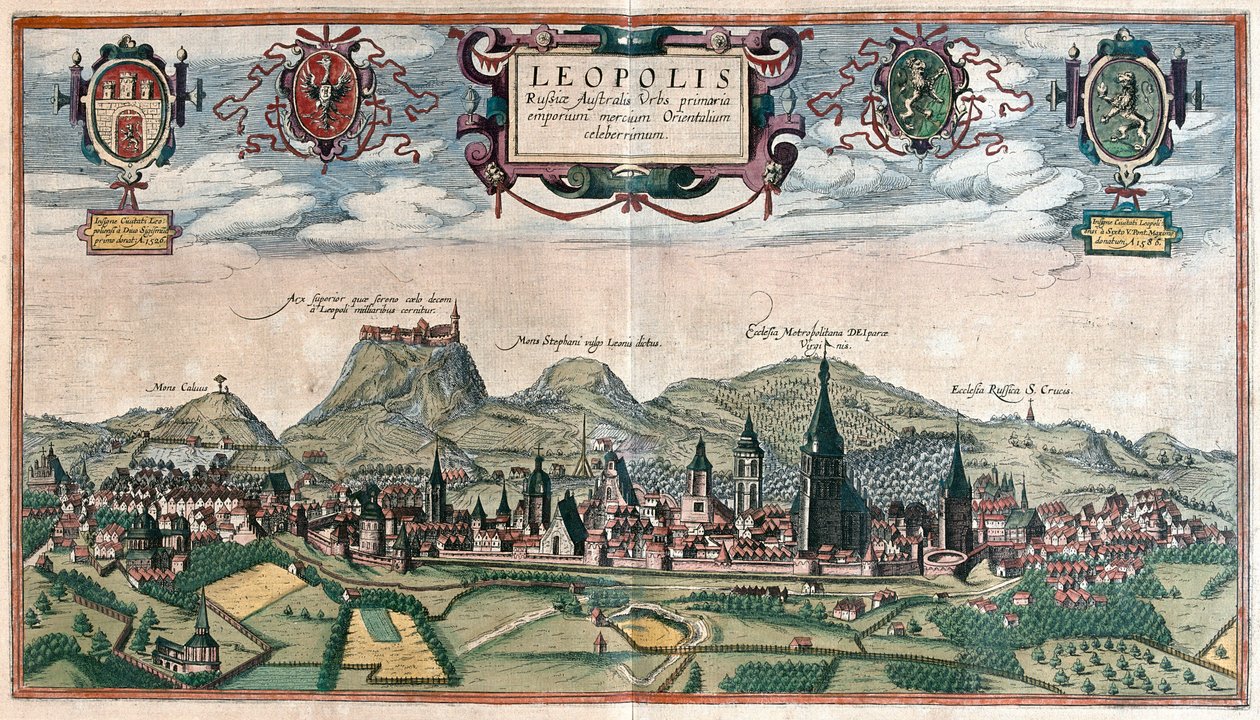 Lviv , Ucrânia - em "Civitates Orbis Terrarum" de Georg Braun, Colónia 1617 de Georg Braun
