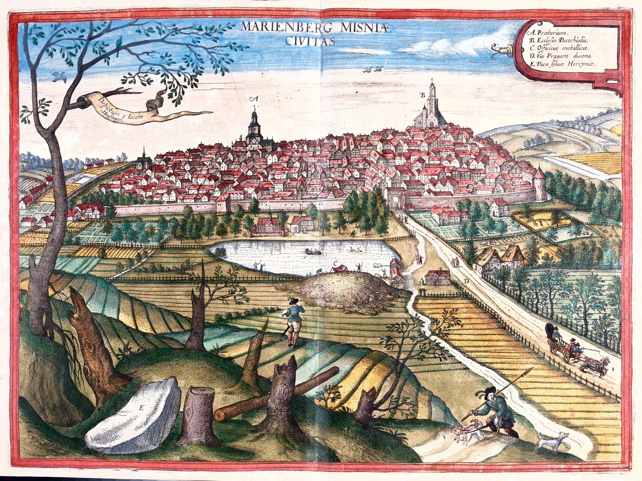 Marienberg, Alemanha - em "Civitates Orbis Terrarum" de Georg Braun, Colónia 1617 de Georg Braun
