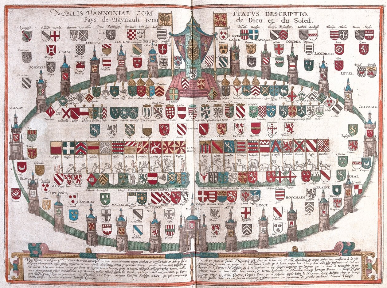 Mons , Bélgica - em "Civitates Orbis Terrarum" de Georg Braun, Colónia 1617 de Georg Braun