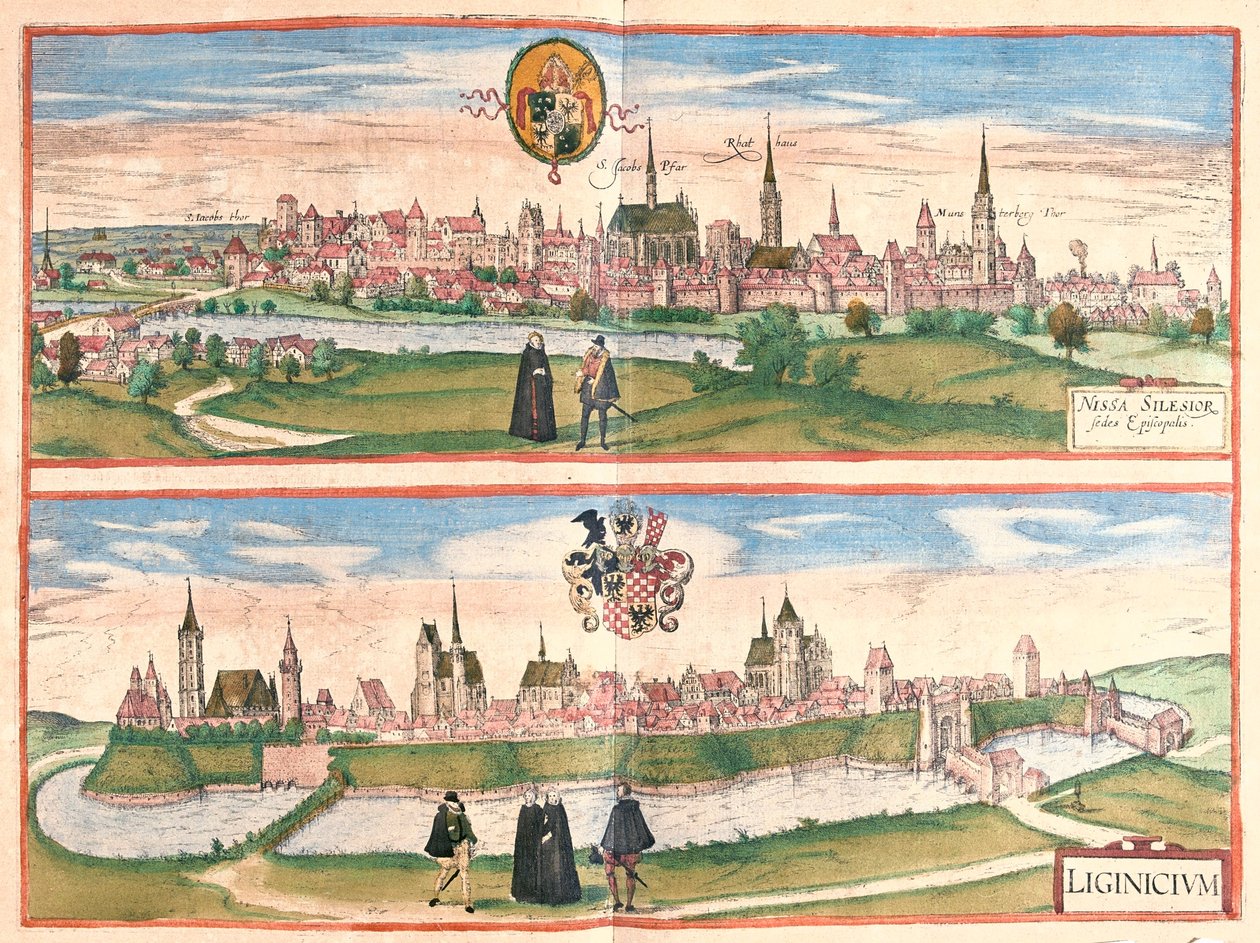 Nysa - Legnica, Polónia - em "Civitates Orbis Terrarum" de Georg Braun, Colónia 1617 de Georg Braun