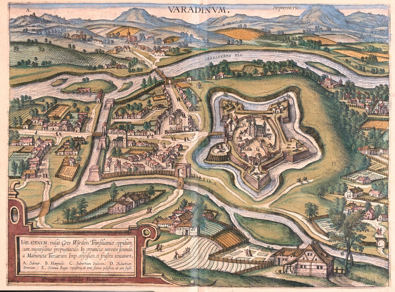 Oradea, Romênia - em "Civitates Orbis Terrarum" de Georg Braun, Colónia 1617 de Georg Braun