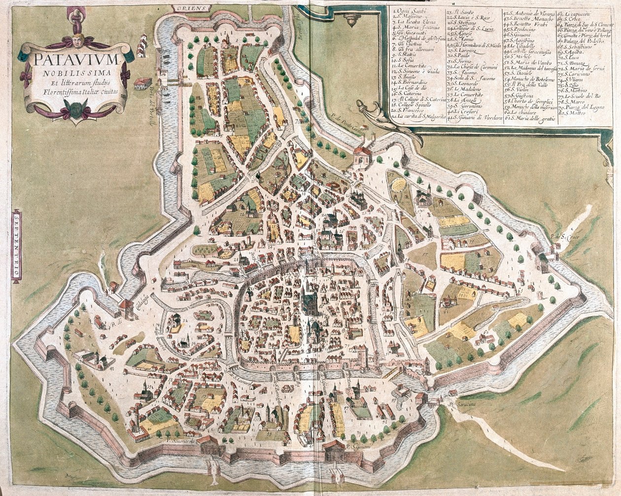 Pádua, Itália - em "Civitates Orbis Terrarum" de Georg Braun, Colónia 1617 de Georg Braun