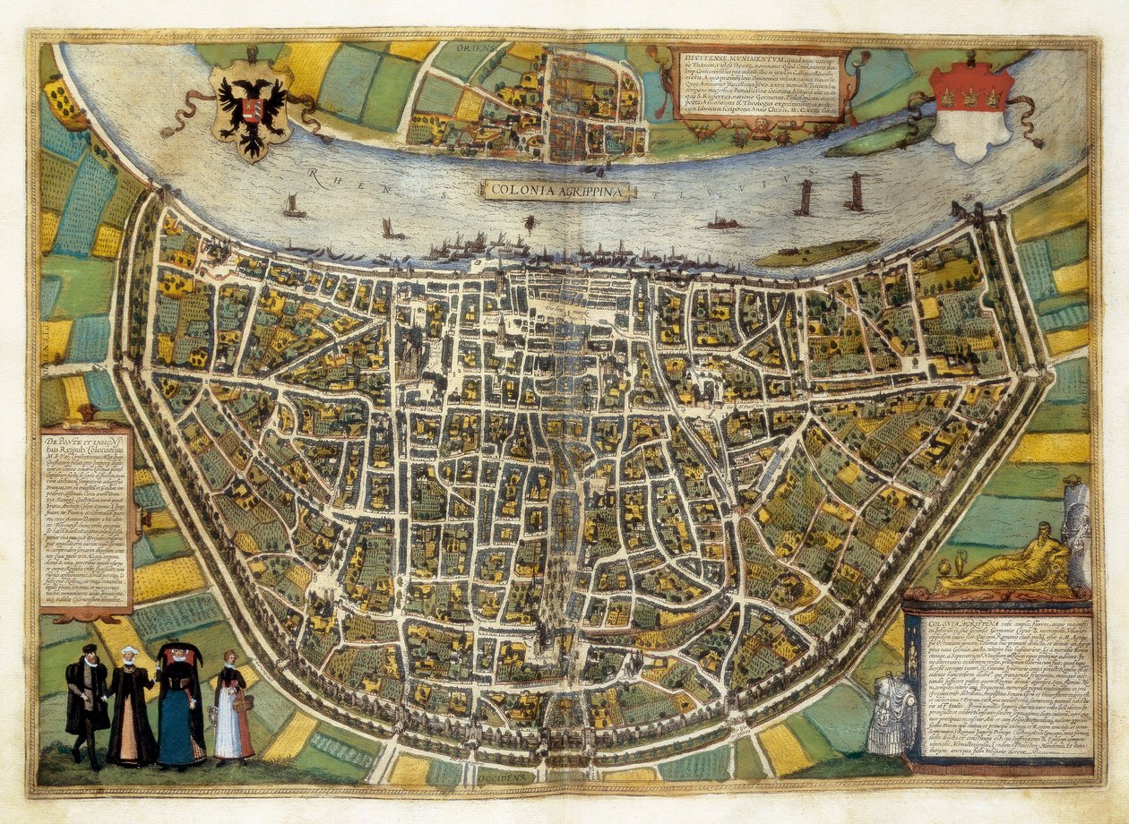 Mapa da cidade de Burgos na Espanha de Georg Braun