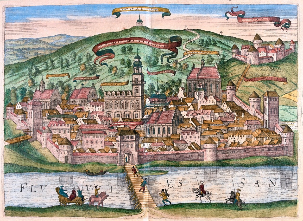 Przemysl, Polónia - em "Civitates Orbis Terrarum" de Georg Braun, Colónia 1617 de Georg Braun