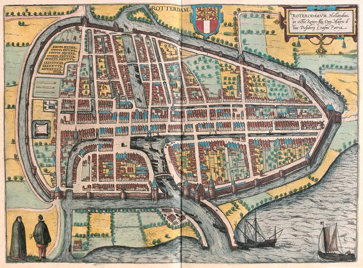 Roterdão, Países Baixos - em "Civitates Orbis Terrarum" de Georg Braun, Colónia 1617 de Georg Braun