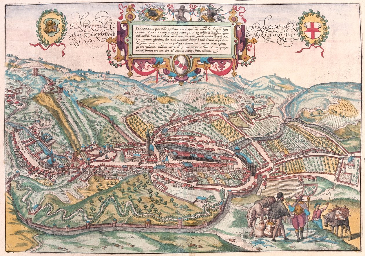Serravalle, Vittorio Veneto (Treviso), Itália - em "Civitates Orbis Terrarum" de Georg Braun, Colónia 1617 de Georg Braun