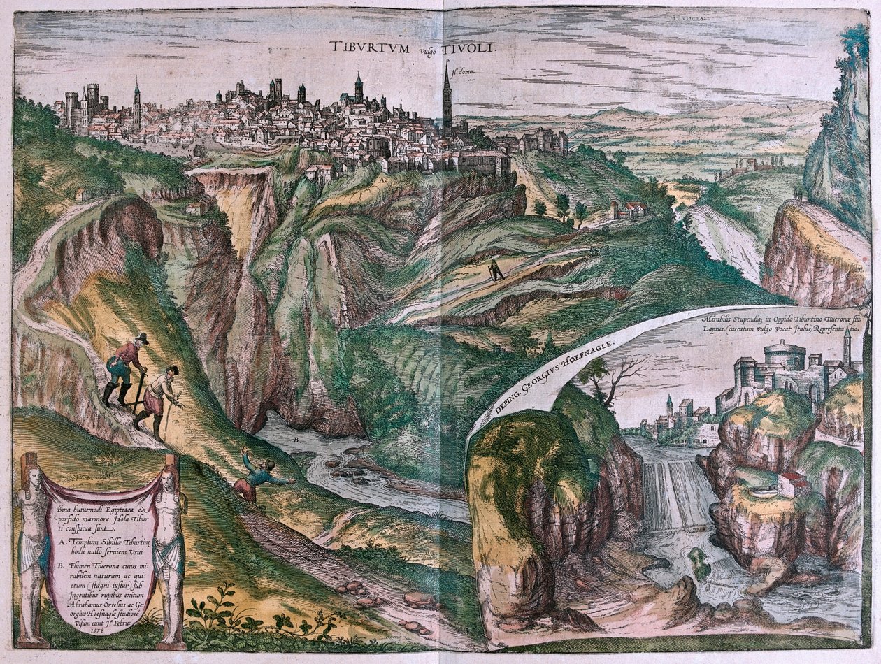 Tivoli, Itália - em "Civitates Orbis Terrarum" de Georg Braun, Colónia 1617 de Georg Braun