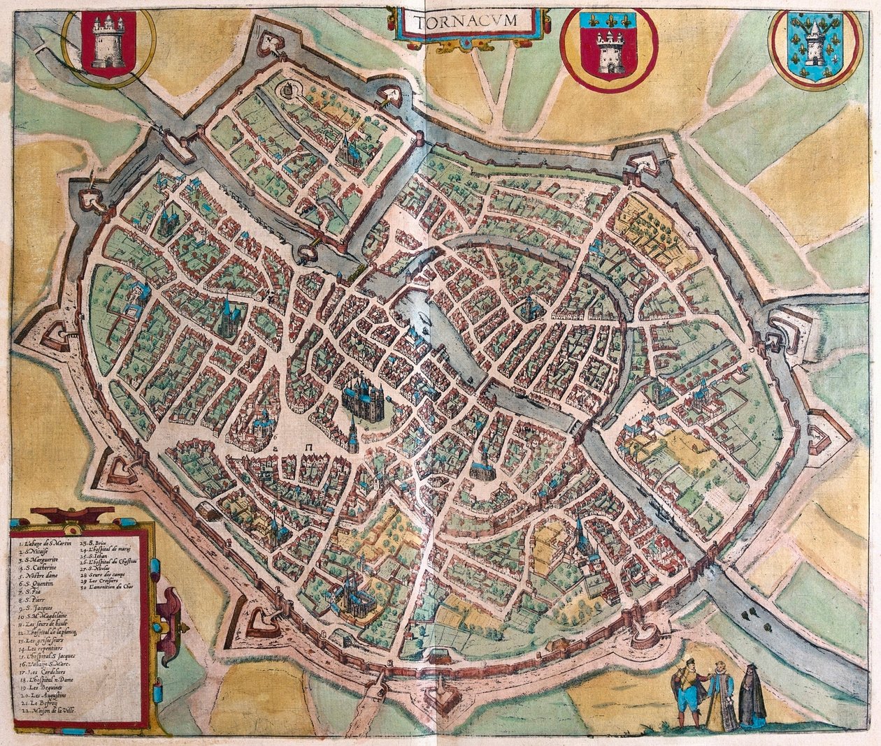 Turnai, Bélgica - em "Civitates Orbis Terrarum" de Georg Braun, Colónia 1617 de Georg Braun