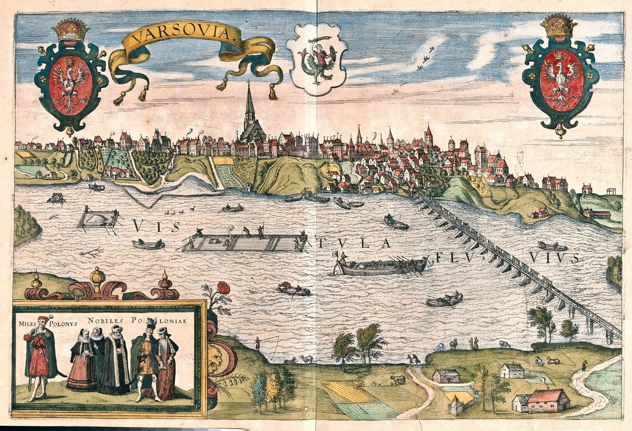 Varsavia, Polónia - em "Civitates Orbis Terrarum" de Georg Braun, Colónia 1617 de Georg Braun