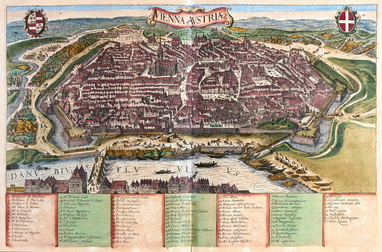 Viena, Áustria - em "Civitates Orbis Terrarum" de Georg Braun, Colónia 1617 de Georg Braun