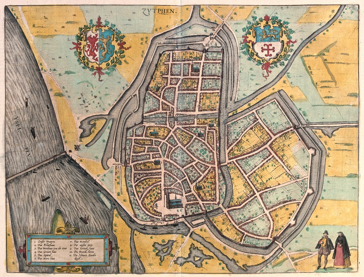 Zutphen, Países Baixos - em "Civitates Orbis Terrarum" de Georg Braun, Colónia 1617 de Georg Braun