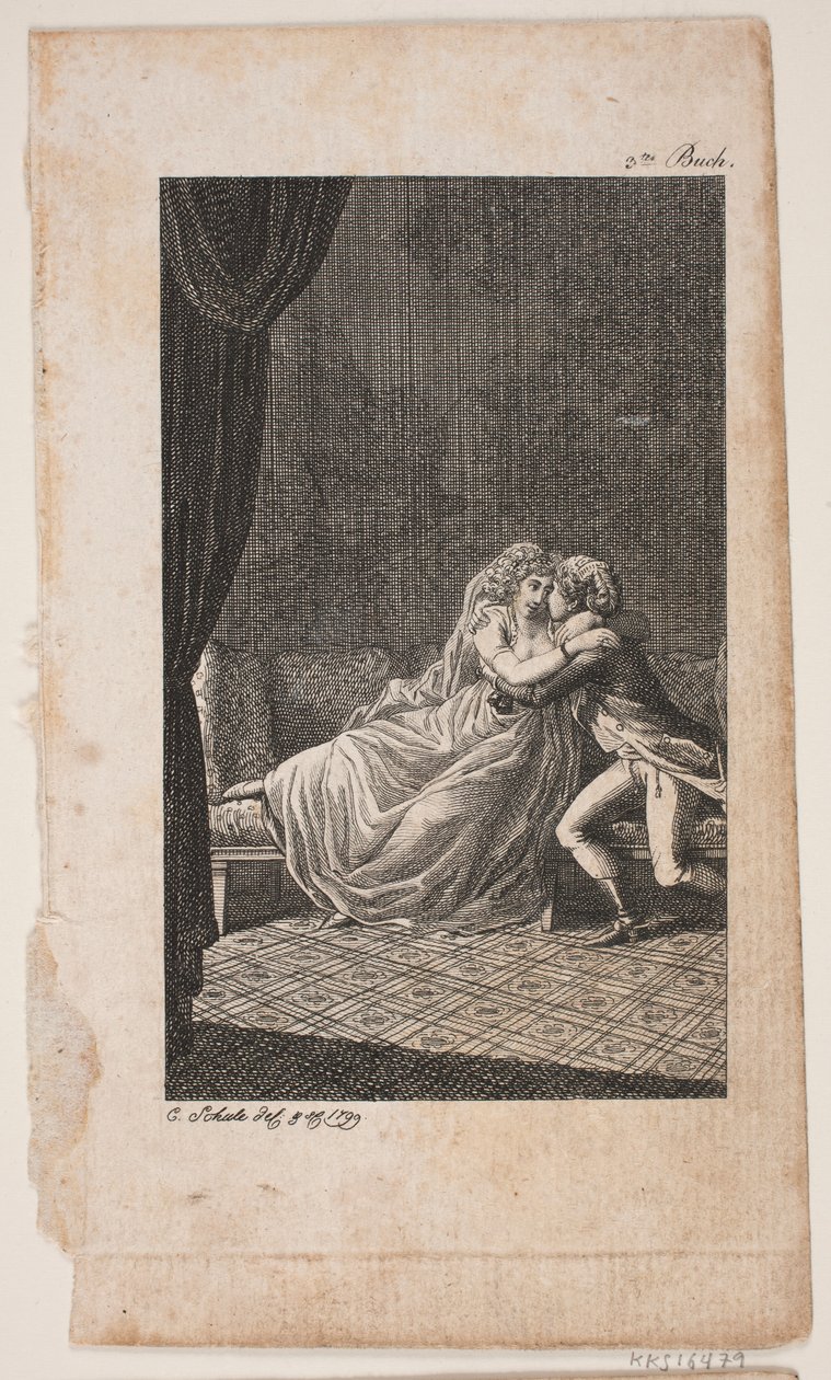 Ilustração com casal apaixonado de Georg Christian Schule