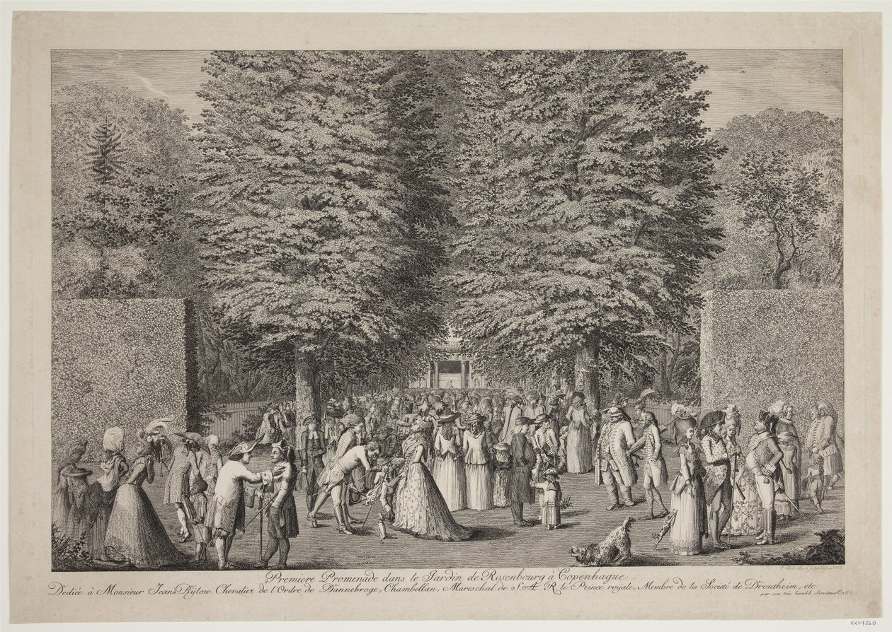 Primeira caminhada no Jardim Rosenburg em Copenhague de Georg Christian Schule