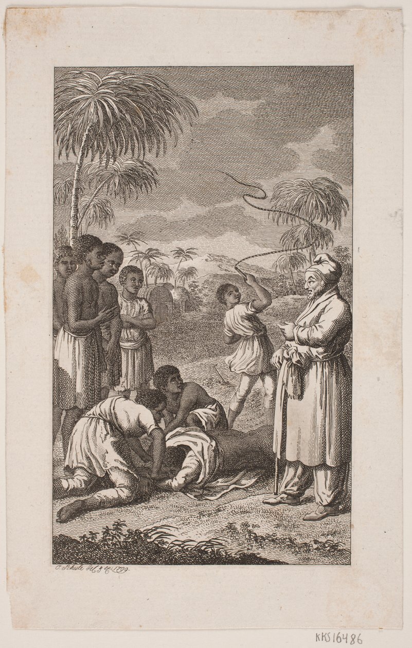 Escravo negro sendo chicoteado de Georg Christian Schule