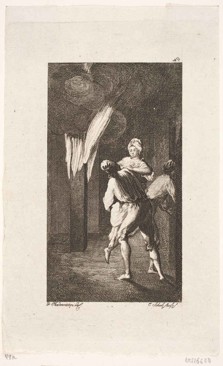 A vinheta do título para "Peregrine Pickles Incidents" de Smollett de Georg Christian Schule