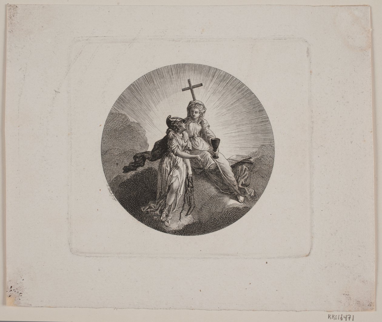 Vinheta com Troen e Minerva de Georg Christian Schule