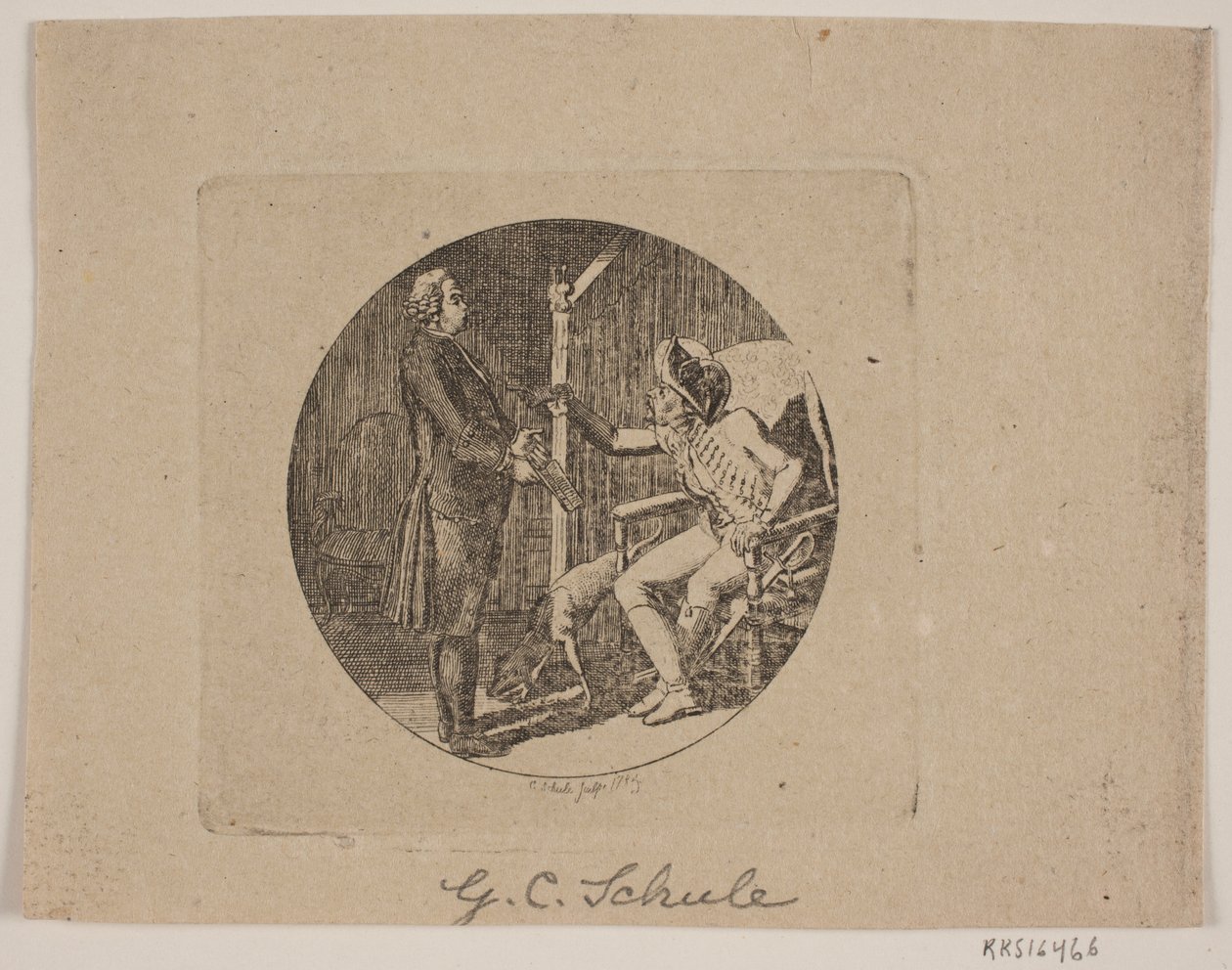 Vinheta com padre e homem idoso de Georg Christian Schule