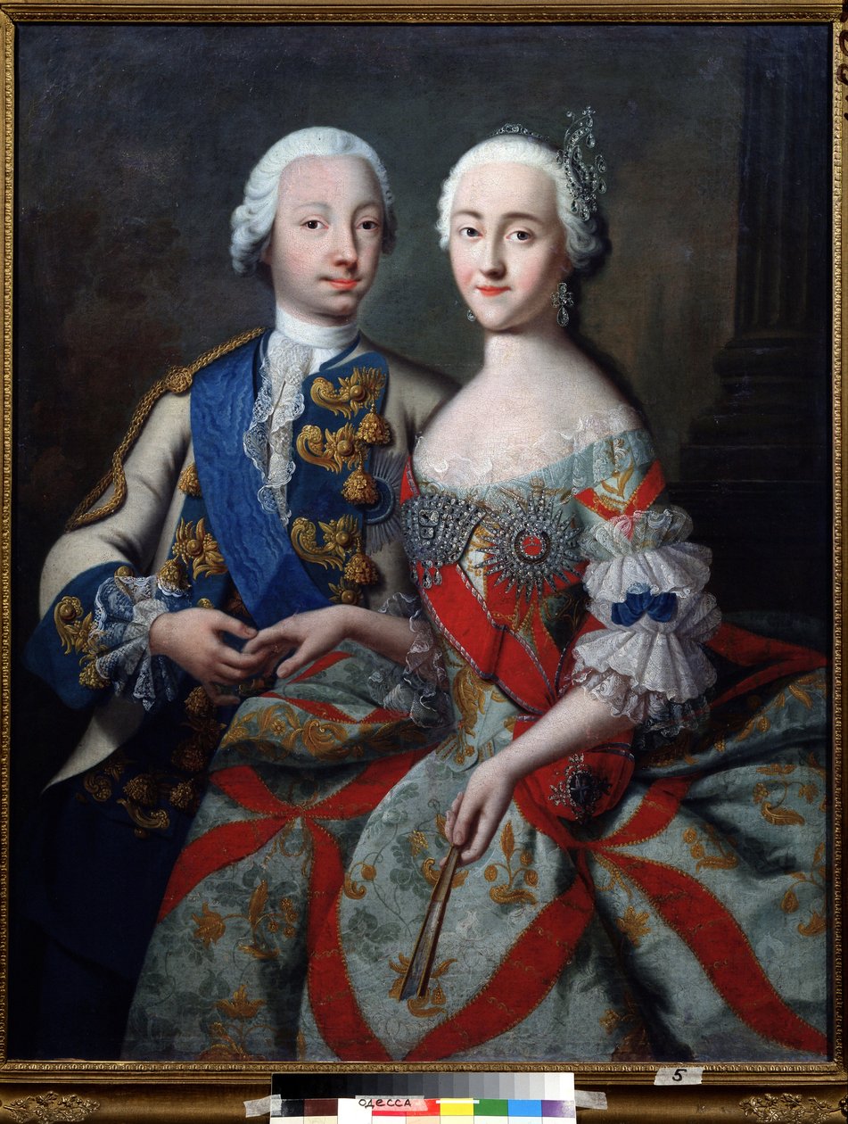 Retrato do Grão-Duque Piotr Feodorovich (mais tarde Pedro III da Rússia) de Georg Christoph Grooth