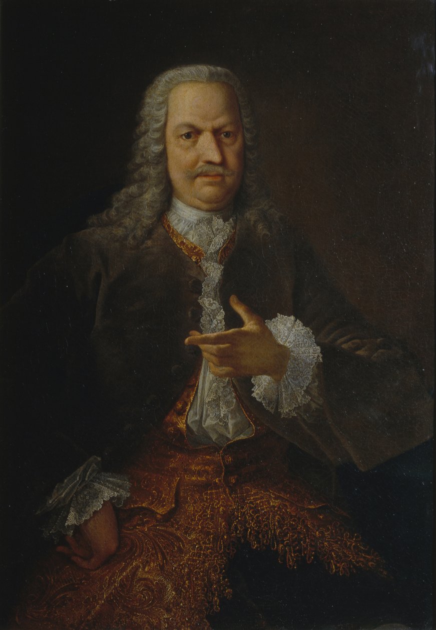 Retrato de Akinfiy Nikitich Demidov 16781745, antes de 1745 de Georg Christoph Grooth