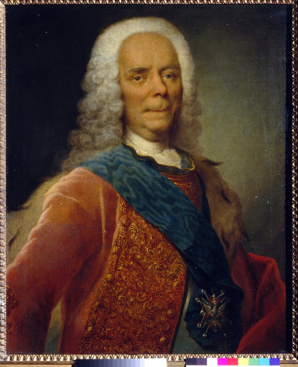 Retrato do Príncipe Vasili Vladimirovich Dolgorukov (1667-1746) - Peinture de Georg Christoph Grooth (1716-1749), Óleo sobre tela antes de 1746 - State Tretyakov Gallery, Moscou 76x62,5 - de Georg Christoph Grooth