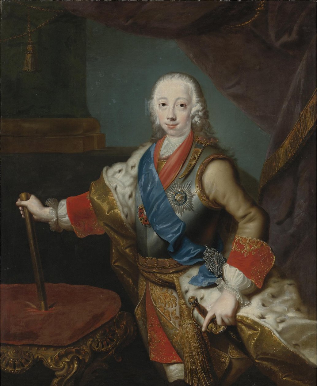 Retrato do czar Pedro III da Rússia 1728-1762 de Georg Christoph Grooth