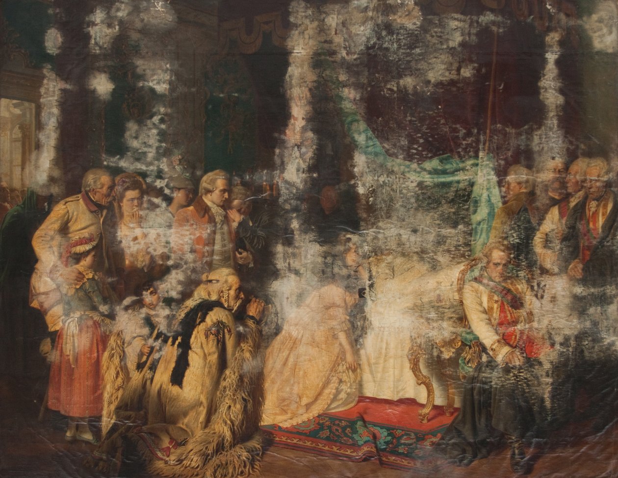 Imperador Joseph II em seu leito de morte de Georg Conräder