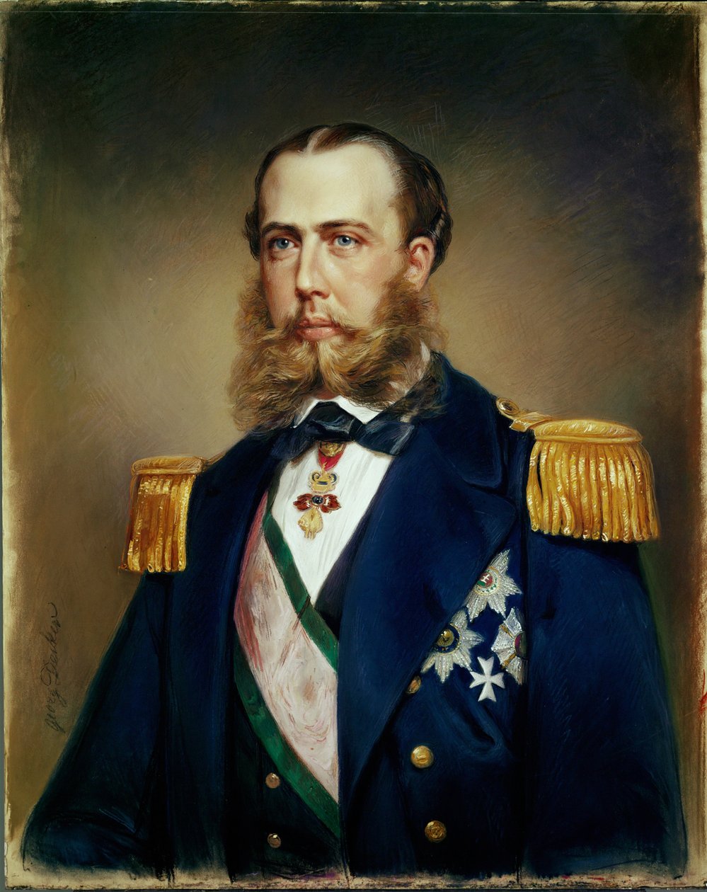 Arquiduque Ferdinando Max, mais tarde Imperador Maximiliano do México, executado em 1867 pelos revolucionários republicanos mexicanos sob o comando de Juarez Garcia ... (pastel) de Georg Decker