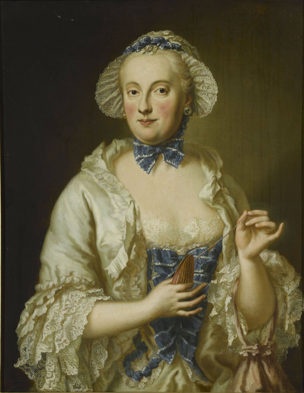 Francês: Marie-Anne-Sophie de Saxe, princesse électrice de Bavière (1728-1797) Retrato de Maria Anna Sophia da Saxónia, Elisa da Baviera (1728-1797) de Georg Desmarees