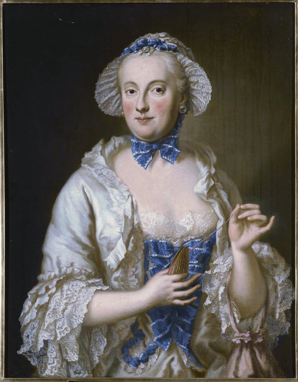 Francês: Marie-Anne-Sophie de Saxe, princesse électrice de Bavière (1728-1797) Retrato de Maria Anna Sophia da Saxónia, Elisa da Baviera (1728-1797) de Georg Desmarees