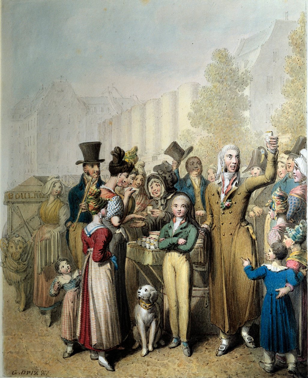 Boulevard de la Madeleine, a litografia charlatã de George Emanuel Opitz (1775-1841) 1831 Paris. Museu Carnavalet de Georg Emanuel Opitz