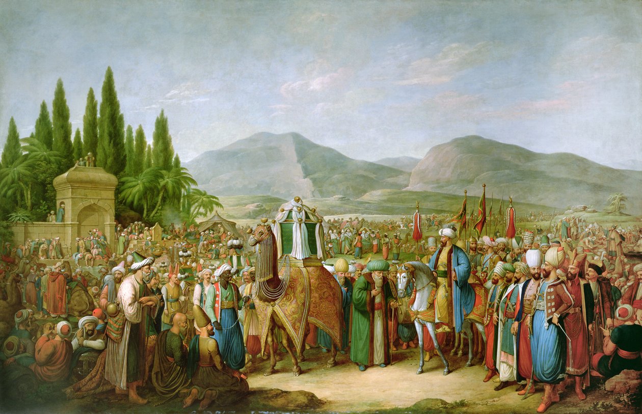 Emir Bechir Shihab II, Governante do Líbano, Prestando homenagem a Ibrahim Pasha, antes de St Jean dAcre em 1831 de Georg Emanuel Opitz