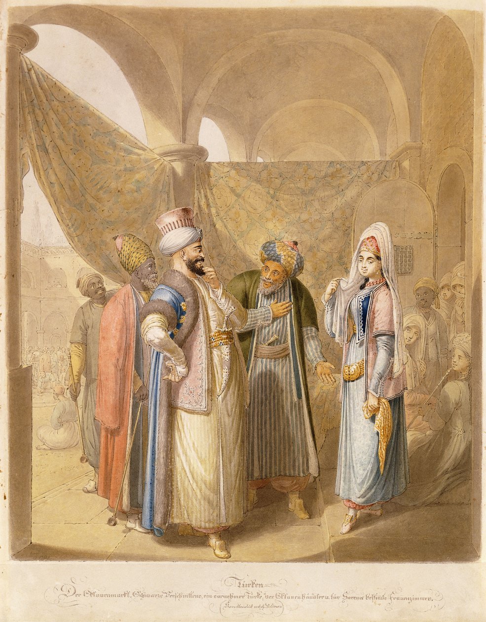 O mercado de escravos, 1824 de Georg Emanuel Opitz