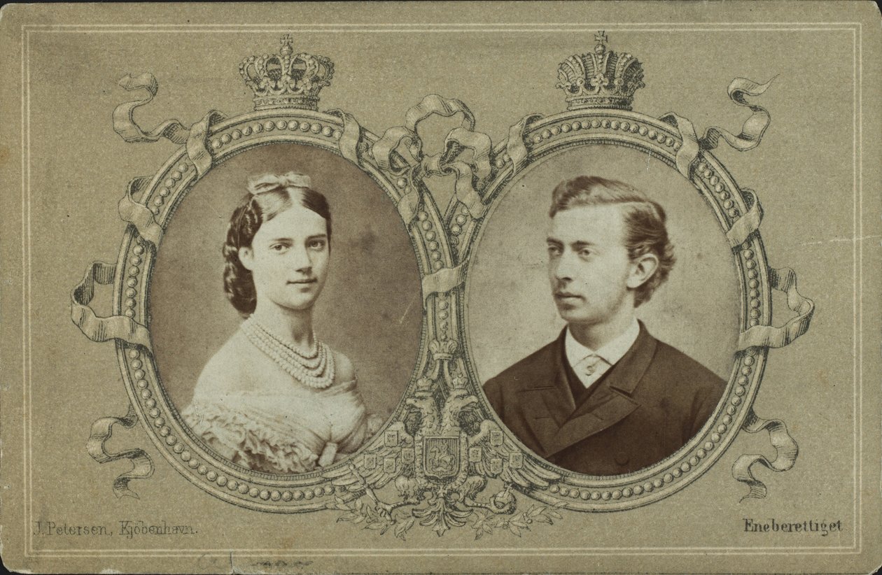 Grão-Duque Nicholas Alexandrovich da Rússia 1843-1865 e Princesa Dagmar da Dinamarca, 1865. de Georg Emil Hansen