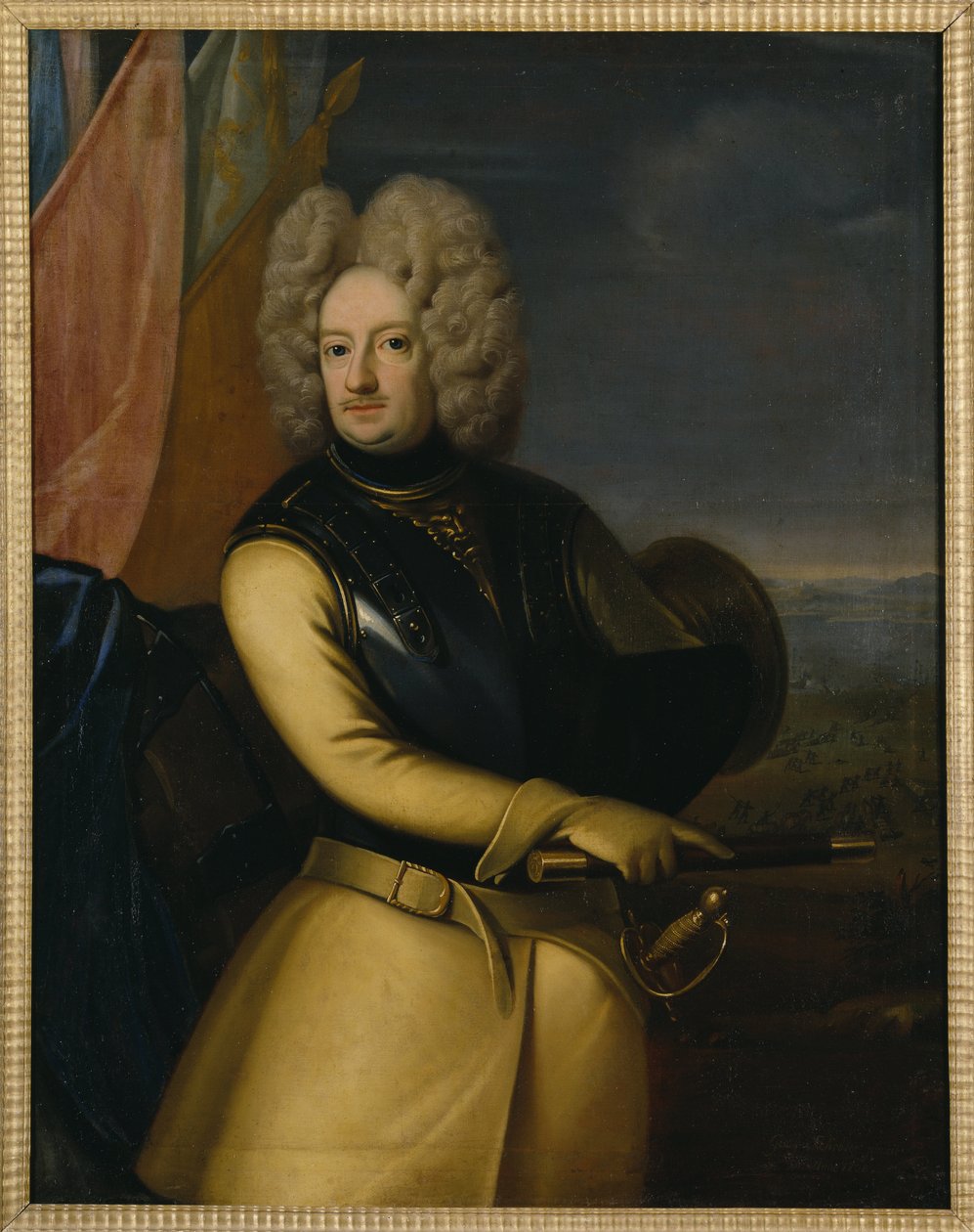 Comte Magnus Stenbock, feld marechal suedois - Retrato do Conde Magnus Stenbock (1665-1717), de Schroeder, Georg Engelhard (1684-1750). Óleo sobre tela de Georg Engelhardt Schröder