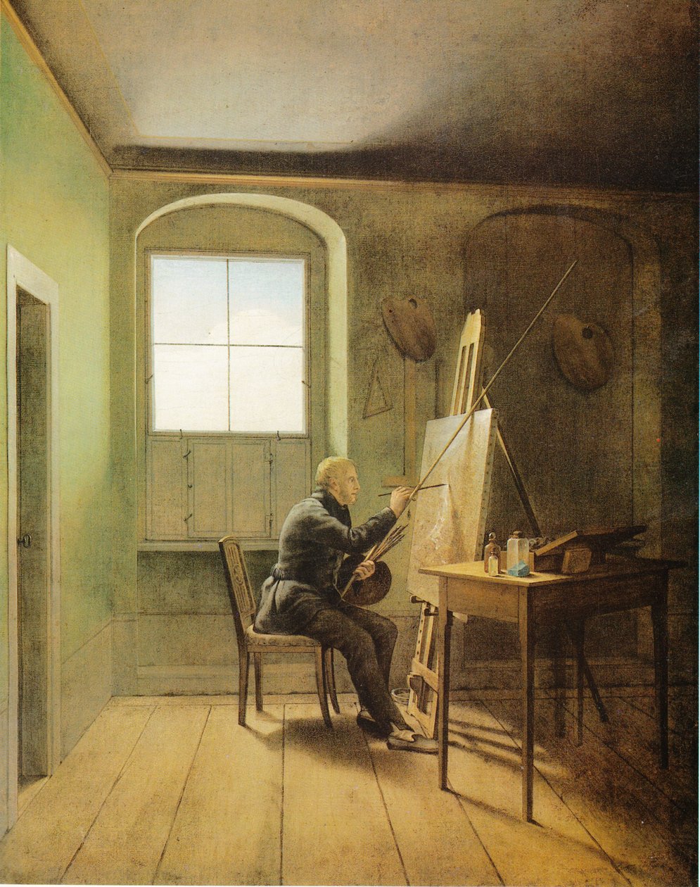 Alemão: Caspar David Friedrich no seu estúdio Caspar David Friedrich no seu estúdio (1811) de Georg Friedrich Kersting