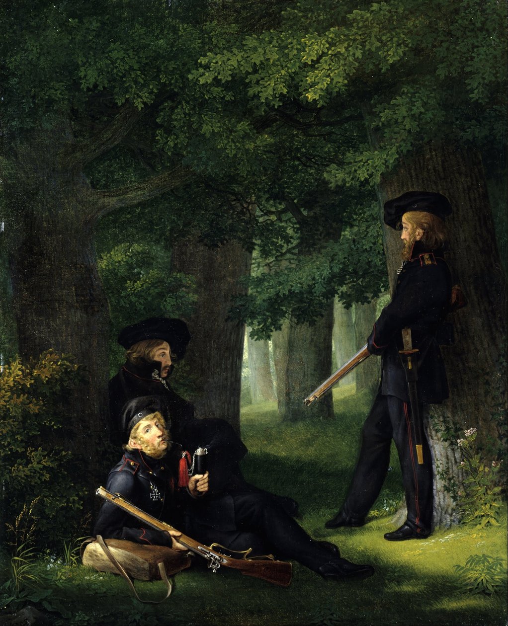 Alemão: Theodor Körner, Friedrich Friesen e Heinrich Hartmann no Posto Avançado No Posto Avançado de Georg Friedrich Kersting