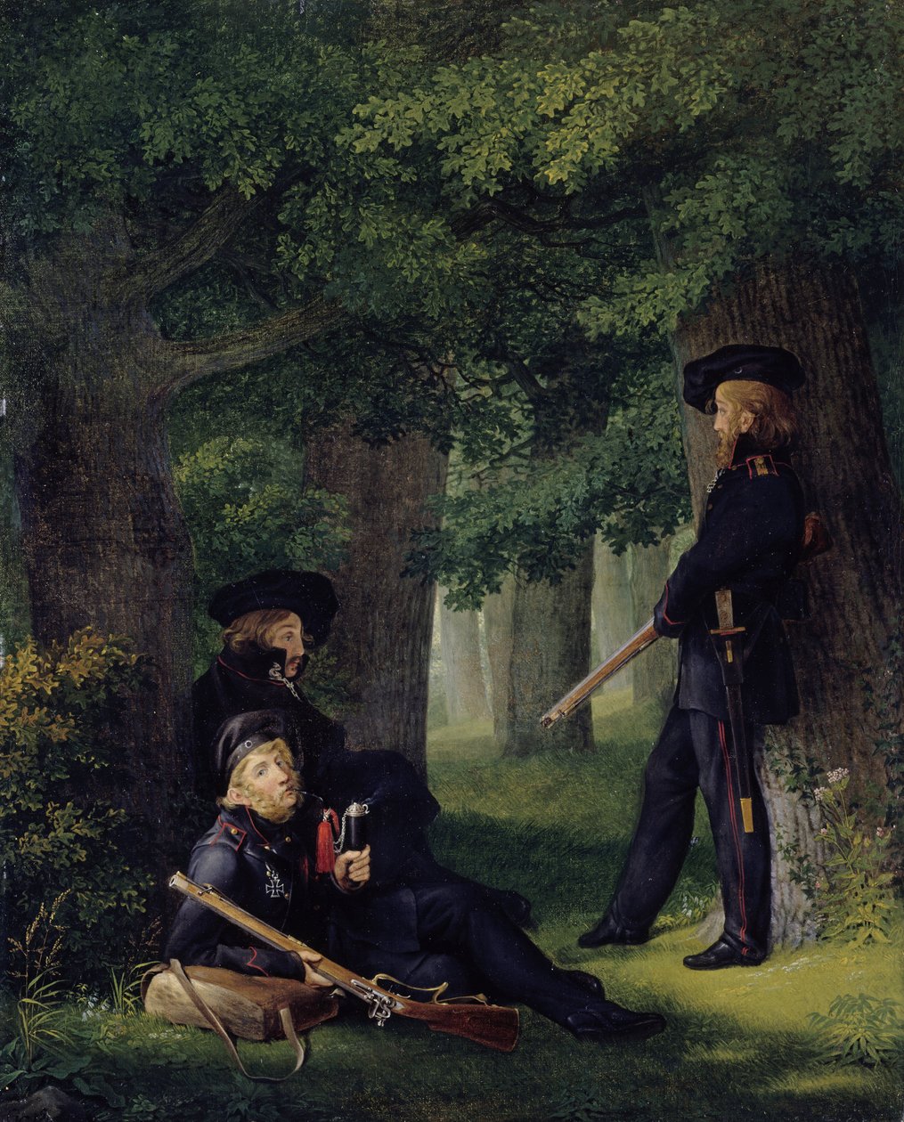 Alemão: Theodor Körner, Friedrich Friesen e Heinrich Hartmann no Posto Avançado de Georg Friedrich Kersting