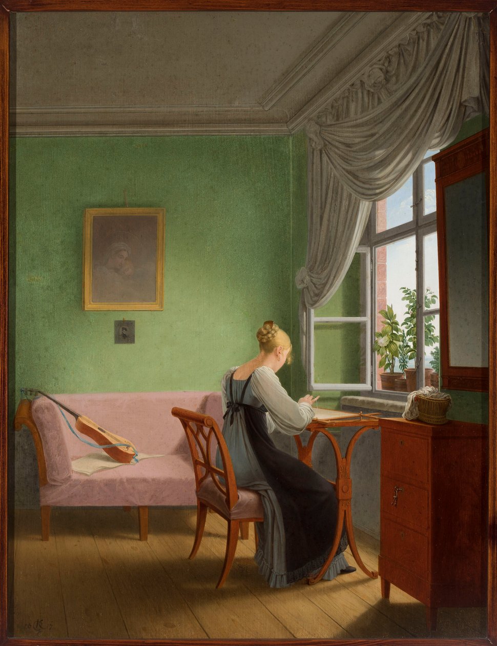 Bordadeira à janela de Georg Friedrich Kersting