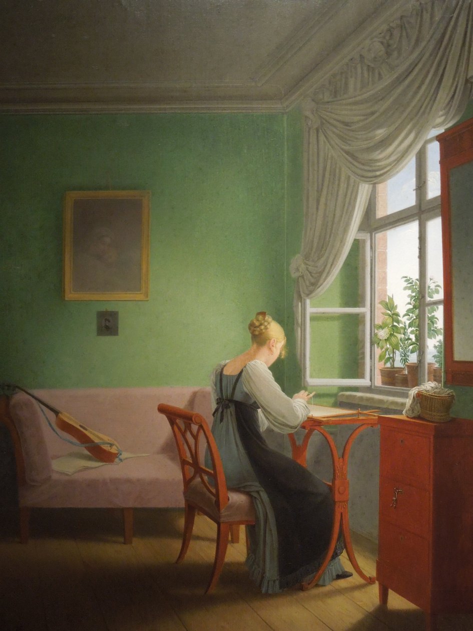 Polaco:  Mulher de bordado Hafciarka de Georg Friedrich Kersting