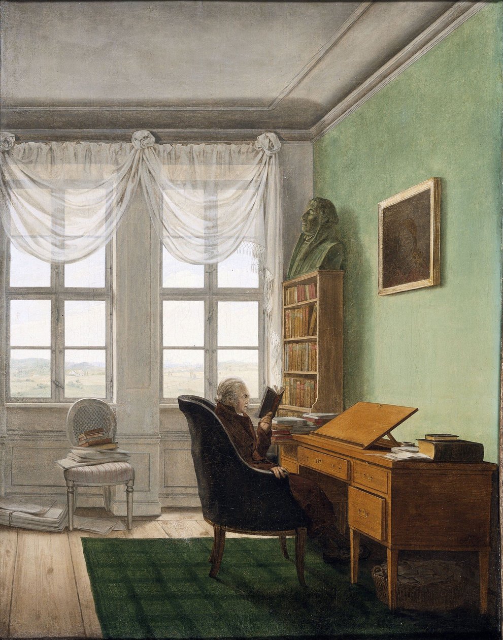 Alemão:  Reinhards Studierstube O estudo do capelão Reinhard de Georg Friedrich Kersting