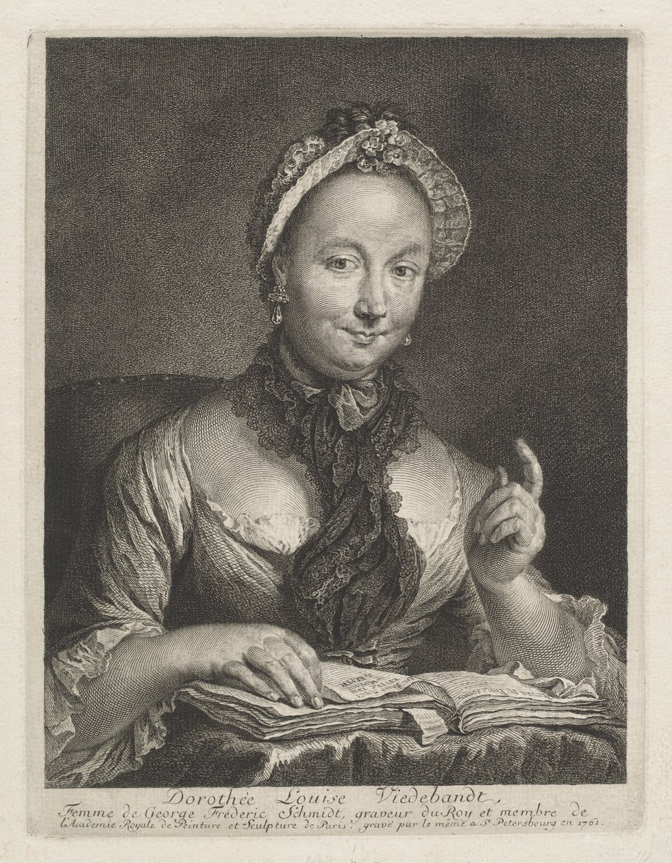 Dorothée Louise Viedebandt (Esposa do Artista) de Georg Friedrich Schmidt