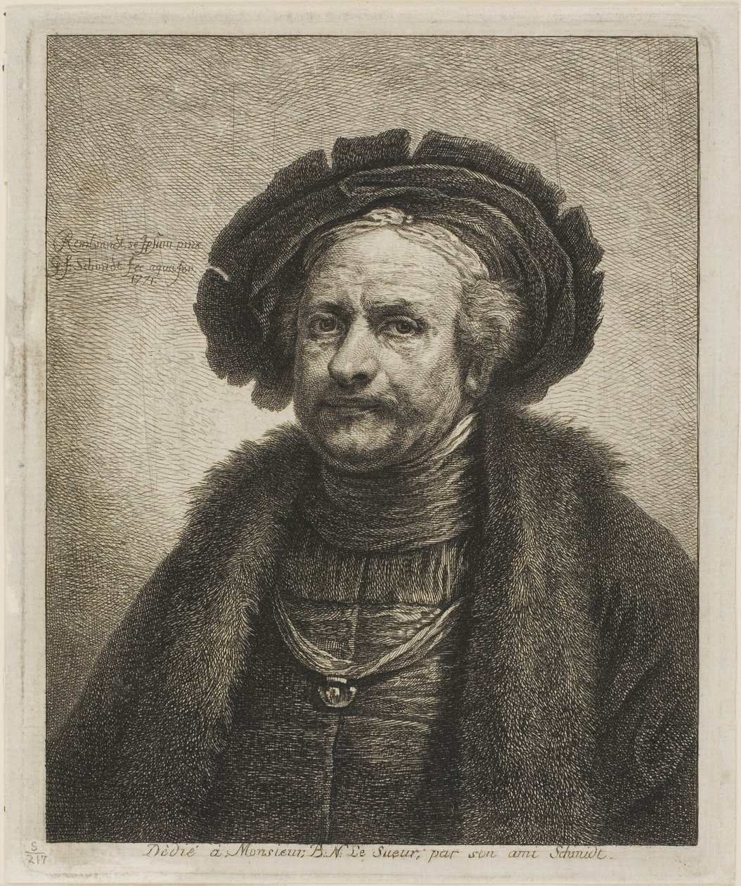 Retrato de Rembrandt de Georg Friedrich Schmidt