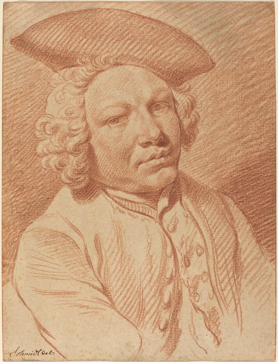 Retrato de um homem com um chapéu Tricorn de Georg Friedrich Schmidt