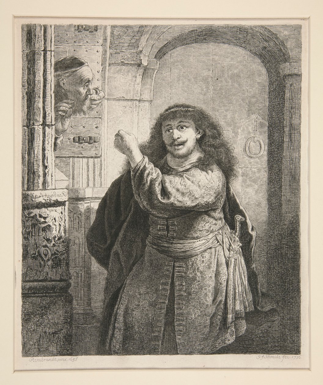 Sansão ameaçando seu sogro de Georg Friedrich Schmidt