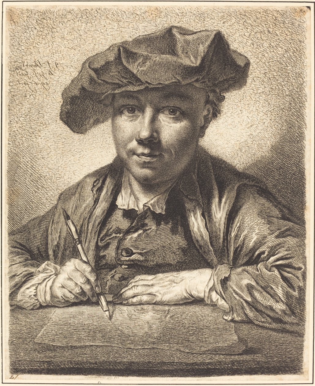 Autorretrato, Desenho de Georg Friedrich Schmidt