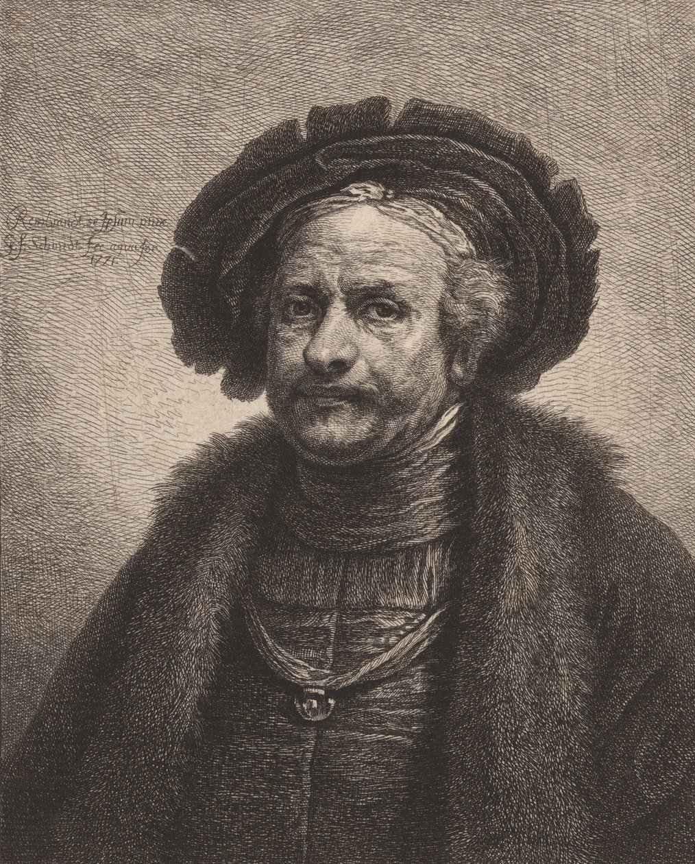 Autorretrato de Rembrandt, 1771. de Georg Friedrich Schmidt