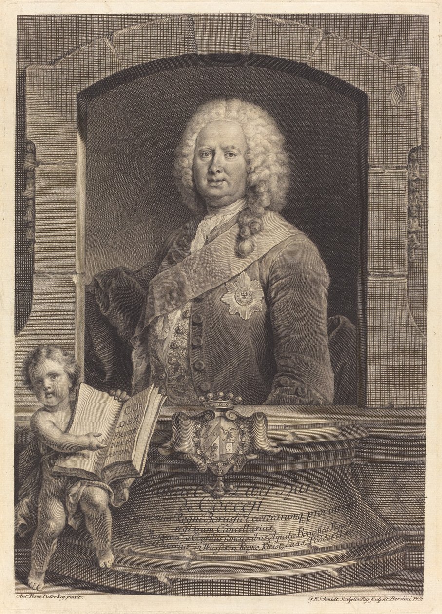 Samuel Liber Baro de Cocceji de Georg Friedrich Schmidt after Jean Pesne