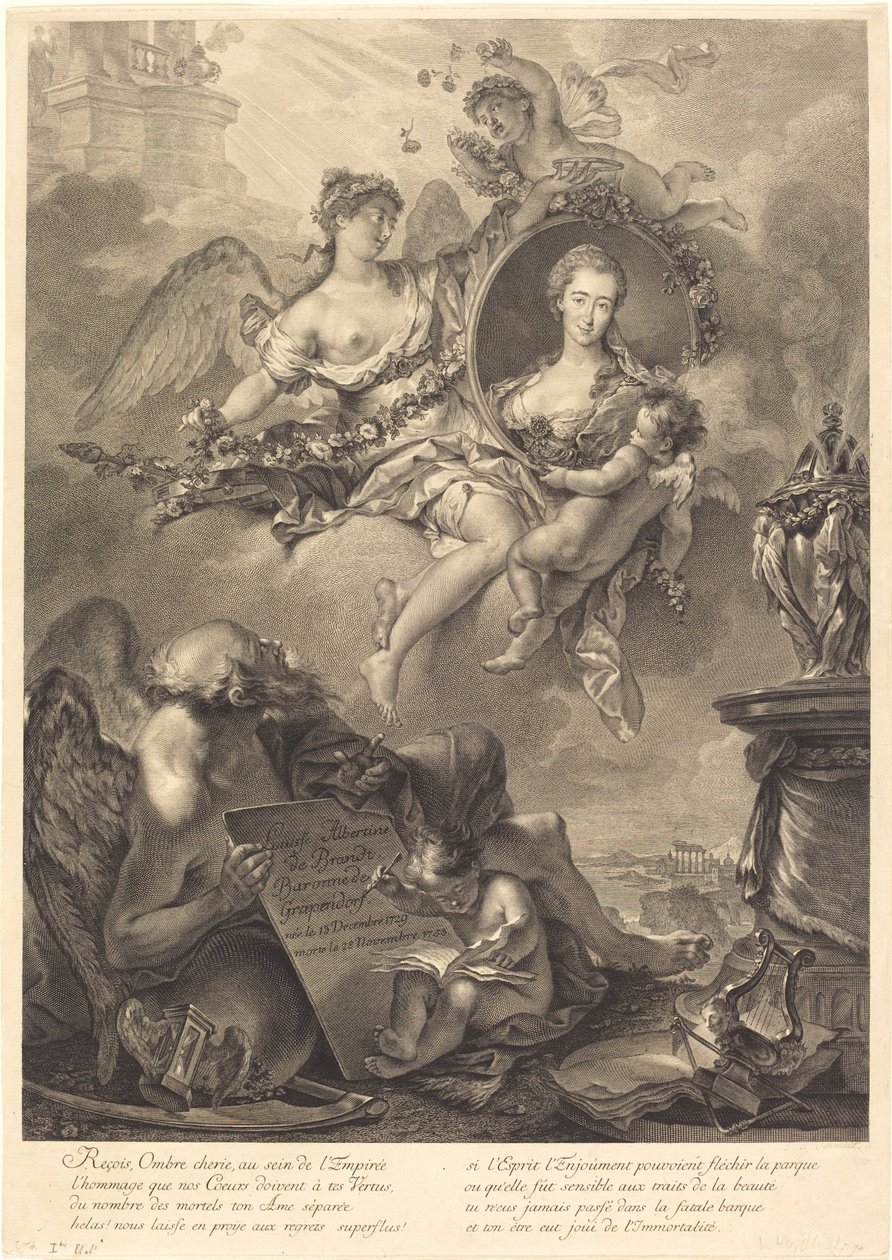 Louise Albertine de Brandt, Baronesa de Grapendorf de Georg Friedrich Schmidt, after Pierre Le Sueur